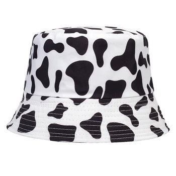 Mados vasaros medvilnės kibiro kepurę pieninių karvių Dryžuotas spausdinti Žvejys Skrybėlės Hip-Hop lauko kelionių panama kepurė nuo Saulės, kepurės vyrams, Moterims