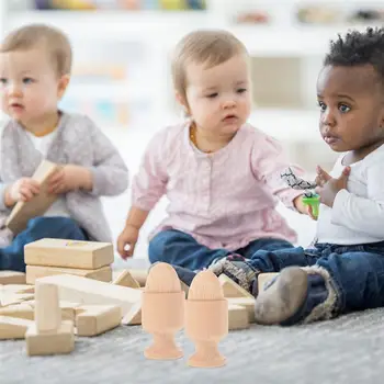 1 Set Montessori Mediniai Žaislai, Kūdikių Ankstyvojo Ugdymo Ikimokyklinio Mokymo Žaislas Kiaušinių Taurės