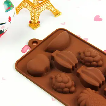 3D Mini Vaisių Formos Silikono Šokolado Torto Formos Saldainiai, Cukraus Amatų Slapukas 