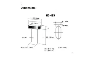 10vnt Pasyvus in-line kristalų laikrodžių osciliatoriai, HC-49S 2 metrų 2P 49S 11.0592 MHZ 11.0592 M CINKAVIMAS-2 Rezonatoriaus