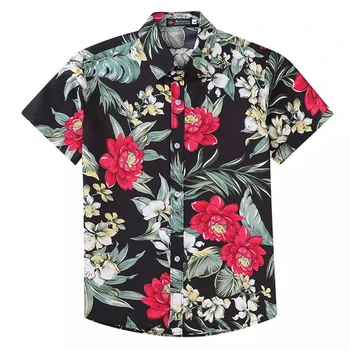 Vyriški Havajų Marškinėliai Gėlių Spausdinti Marškinėliai Mygtuką Trumpas Rankovės Atsitiktinis Mados Marškinėliai, juokingi marškinėliai Juokingi Grafikos Paplūdimio Viršūnės Vasarą