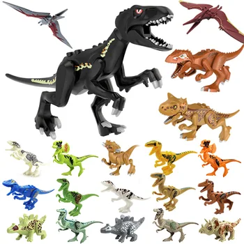 8PCS/Set Blokai Juros periodo Dinozaurų Blokai, Statyba Blokai Modelis Plytų Indominus Rex T-rex Dinozaurai 