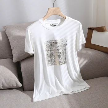 2021 M. Vasarą Moterys Derliaus Spausdinimo Medvilnės Marškinėliai Harajuku White Tee Marškinėliai Atsitiktinis Viršūnes Moterų Camiseta Mujer