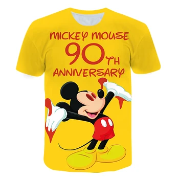 Mickey Mouse Marškinėliai Vaikams Disney Animacinių filmų Spausdinti Vasaros trumpomis Rankovėmis T-Shirt Berniukų ir Mergaičių T Shirts