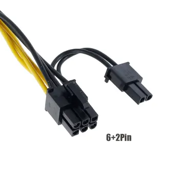 5VNT) PCI-E 6-pin, Dual 6+2-pin (6-pin/8-pin) Maitinimo Splitter Cable Grafikos plokštė PCIE 6Pin PCI Express Dual 8Pin Maitinimo Kabelis