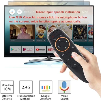 G10s Skristi Oro Pele Wireless 2.4 GHz IR Mokymosi Mini Gyro Balso Nuotolinio Valdymo Android TV Box Už Gyro Jutikliai Žaidimas