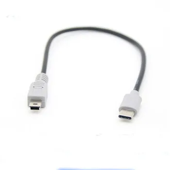 1pcs USB C Tipo 3.1 Vyras Į Mini USB 5 Pin B Male Kištuko Keitiklį OTG Adapterio Sukelti Duomenų Kabelis, skirtas Mobiliesiems Macbook 25cm