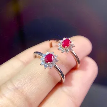 Geriausia pardavimo stilius gamtos balandžių kraujo rubino žiedas 925 sidabro moterų žiedas, paprastas ir elegantiškas