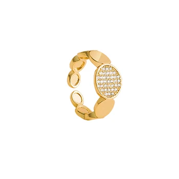 2021 Naujų Gotikinio Geometrinio Rato Cirkonis Aukso Atidaryti Žiedas Moteris Mados Trijų dalių Papuošalai Šalies Mergina Seksuali Žiedas Neįprasta Dovana