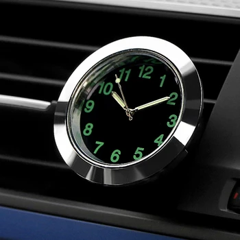 Šviesos Auto Indikatorius Laikrodis Mini Automobilių Oro Angos Kvarcinis Laikrodis su Clip Pažangi Oro Išleidimo Žiūrėti Laikas Įrangos, Dekoro
