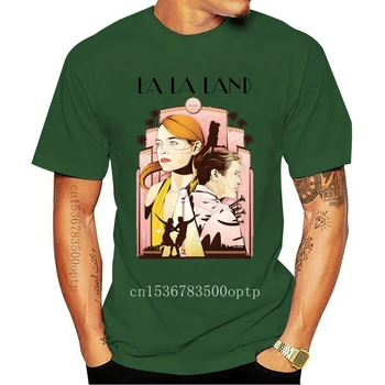 LA LA LAND Filmo Plakatas Ver Ryan Gosling, Emma Stone, T-Marškinėliai Balti trumpomis Rankovėmis Medvilnės T Shirts Vyras Drabužių Palaidinukė