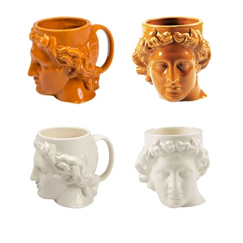 Kūrybinės Keramikos Pieno Puodelis Kavos Puodelį, Ispanija Senovės Graikų Apollo David Galvos Puodelis Puodelis Romėnų Skulptūra Taurės David Puodelio Vandens