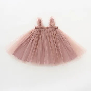 2021 Naujų Mergaičių Drabužius Petnešos Baby Girl Suknelės Puikus Šoninių Akių Princesė Dress Tutu Sijonas Vaivorykštės Spalvų Gazas Sijonas 12M-4Y