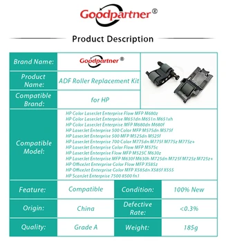 1SET x L2725-60002 ADF Roller Replacement Kit HP 500 MFP M525 M575 M775 M725 M630 M651 M680 ScanJet 7500 8500 OfficeJet X585