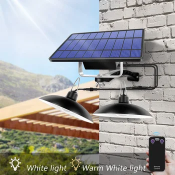 Dvigubas Galvos Saulės Pakabukas LED, Šviesos, Lauko, Patalpų Saulės Lempa Su Linija Šiltai balta/Balta Apšvietimo Namų Kempingas Sodo Kieme