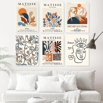 Anotacija Augalų Paveikslai Tapyba Matisse Plakatus Spausdina Gėlių Moters Veido Šiaurės Šalių Šiuolaikinės Nuotraukos Kambarį Ant Sienų Dekoras