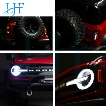 LJF 2021 nauja LED apšvietimo Sistema Priekyje & Žibintas Galinis Grupė 1/10 RC Automobilių Traxxas TRX4 Ford Bronco Priekinis ir galinis Žibintai L339