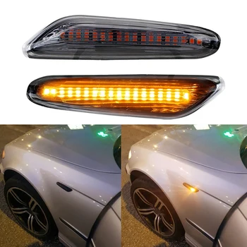 2VNT Automobilio Šviesos diodų (LED) Visada Posūkio Pusėje Šviesos Indikatorių Lempa BMW X1 X3 E46 E60 E61 E81 E82 E88 E90 E91