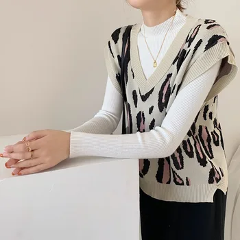Megztinis Liemenė Moterims Ins Naujas Prašmatnus korėjos Stiliaus Saldus Harajuku Kawaii Indie Drabužius Estetinės Derliaus Viršūnes Streetwear Visas rungtynes