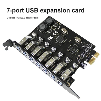 Naujas 7Port USB 3.0 PCI Express Card USB 3.0 PCI-E Išplėtimo Plokštę PCIE Adapteris USB 3.0 HUB Valdytojas Korteles, USB PCIE Extender Kortelės