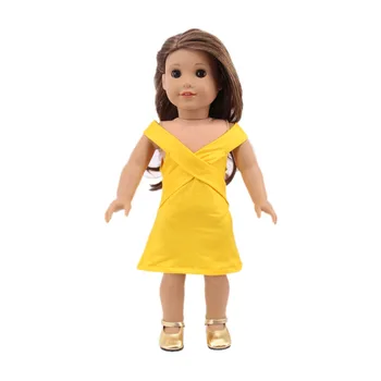 Geltona Oda Kelionės Lagaminą Kostiumas Tilptų 18 Colių American Doll & 43 cm Kūdikių Naujagimių Atgimsta Lėlės Drabužiai/Aksesuarai Mergaitės Žaislas