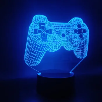 Žaidimas Gerbėjai Konsolės Rankena Dropship Multi-Color baterijomis, Stalo Led Nakties Šviesos Holograma 3D Lempos Gana Atlygį