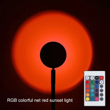 RGB Led Lempos Naktį Saulės Šviesos Projekcija, Stalo Lempos Vaivorykštės Saulėlydžio Projekcijos Fone Sienų Apdailai Apšvietimo Lemputė